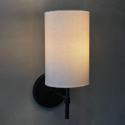 Imagem de Kit 2 Arandela Em Aluminio Com Cupula Tecido Algodao Soquete E27 Tensao Bivolt