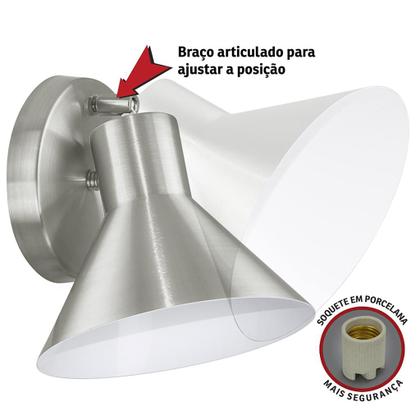 Imagem de Kit 2 Arandelas Articulada Retro Tenesse Aluminio Escovado