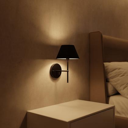 Imagem de Kit 2 Arandelas De Parede clássica Com Interruptor e Cúpula Ref 16 Para Cabeceira de Cama, Quarto, Sala, Casa, Lavabo