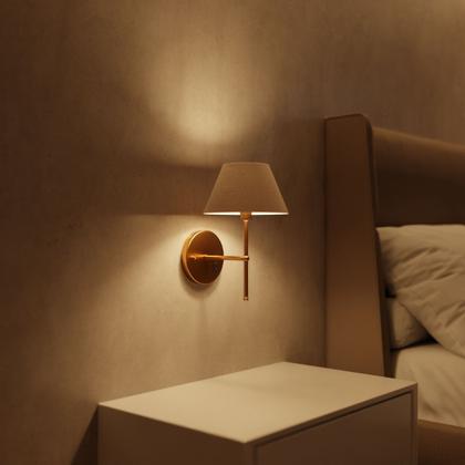 Imagem de Kit 2 Arandelas De Parede clássica Com Interruptor e Cúpula Ref 16 Para Cabeceira de Cama, Quarto, Sala, Casa, Lavabo