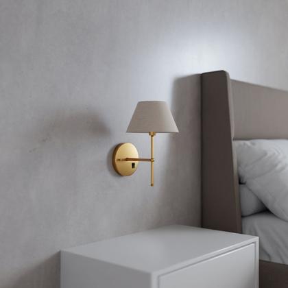 Imagem de Kit 2 Arandelas De Parede clássica Com Interruptor e Cúpula Ref 16 Para Cabeceira de Cama, Quarto, Sala, Casa, Lavabo