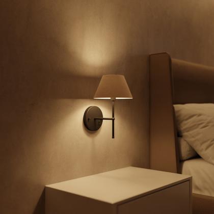 Imagem de Kit 2 Arandelas De Parede clássica Com Interruptor e Cúpula Ref 16 Para Cabeceira de Cama, Quarto, Sala, Casa, Lavabo