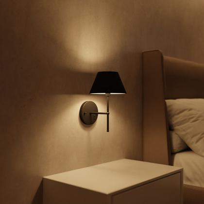 Imagem de Kit 2 Arandelas De Parede clássica Com Interruptor e Cúpula Ref 16 Para Cabeceira de Cama, Quarto, Sala, Casa, Lavabo