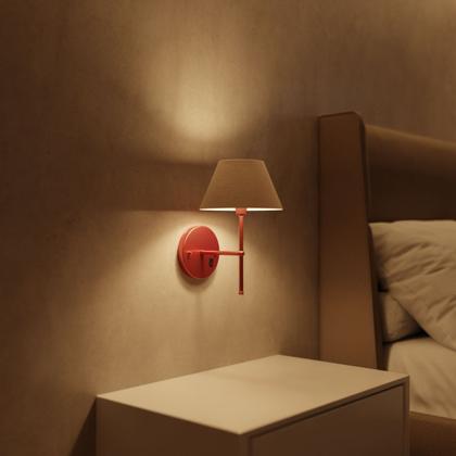 Imagem de Kit 2 Arandelas De Parede clássica Com Interruptor e Cúpula Ref 16 Para Cabeceira de Cama, Quarto, Sala, Casa, Lavabo