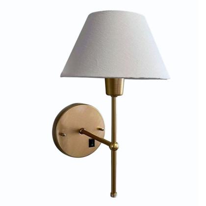 Imagem de Kit 2 Arandelas De Parede Clássica de Alumínio com Interruptor com cúpula Ref 16 com Lâmpada branco frio