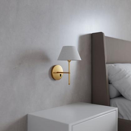 Imagem de Kit 2 Arandelas De Parede Clássica de Alumínio com Interruptor com cúpula Ref 16 com Lâmpada branco frio