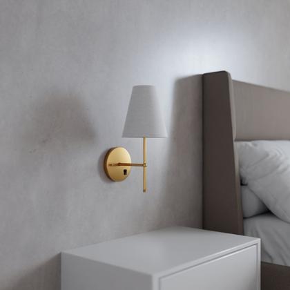 Imagem de Kit 2 Arandelas de Parede Clássica Decorativa Sala, Quarto e Cabeceira e Cama, Corredor Com Interruptor e Cúpula Ref 05