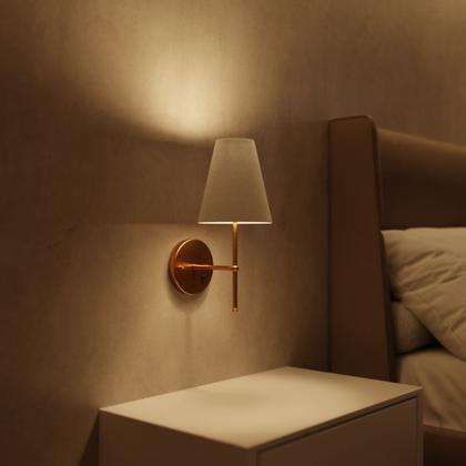 Imagem de Kit 2 Arandelas de Parede Clássica Decorativa Sala, Quarto e Cabeceira e Cama, Corredor Com Interruptor e Cúpula Ref 05