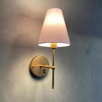 Imagem de Kit 2 Arandelas de Parede Clássica Decorativa Sala, Quarto e Cabeceira e Cama, Corredor Com Interruptor e Cúpula Ref 05