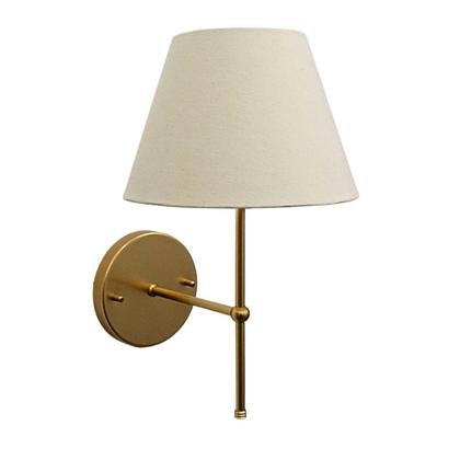 Imagem de Kit 2 Arandelas luminaria de Parede Alumínio bivolt Com Cúpula tecido algodão Ref 19