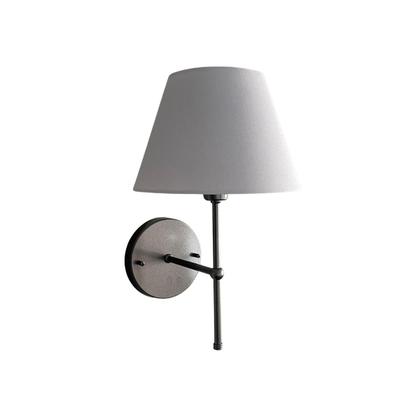 Imagem de Kit 2 Arandelas luminária De Parede Clássica de alumínio Com Cúpula Tecido Algodão Ref 19 Para Sala, cabeceira de cama, Quarto Corredor