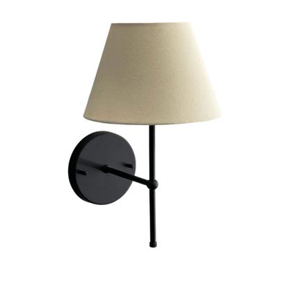 Imagem de Kit 2 Arandelas luminária De Parede Clássica de alumínio Com Cúpula Tecido Algodão Ref 19 Para Sala, cabeceira de cama, Quarto Corredor