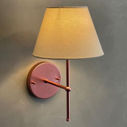 Imagem de Kit 2 Arandelas luminária De Parede Clássica de alumínio Com Cúpula Tecido Algodão Ref 19 Para Sala, cabeceira de cama, Quarto Corredor