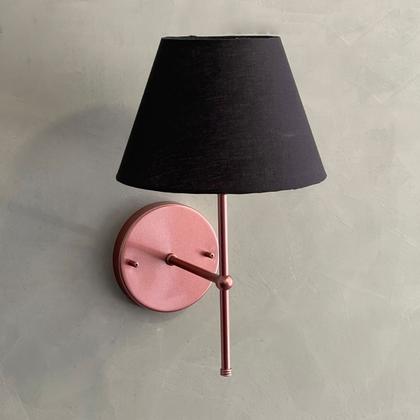 Imagem de Kit 2 Arandelas luminária De Parede Clássica de alumínio Com Cúpula Tecido Algodão Ref 19 Para Sala, cabeceira de cama, Quarto Corredor