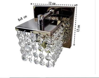 Imagem de Kit 2 Arandelas Original Cristais Legitimo Inox Iluminar espaços