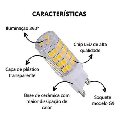 Imagem de Kit 2 Arandelas Parede Interna c/ Interruptor Preto + Led