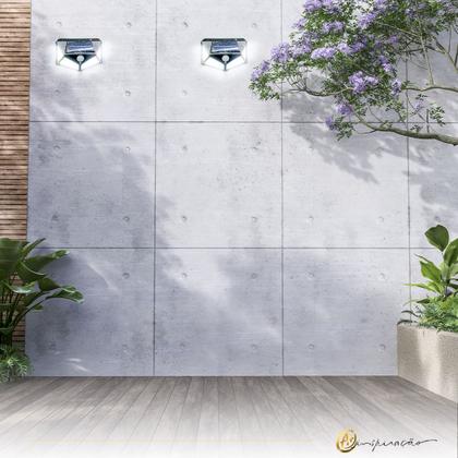 Imagem de Kit 2 Arandelas Solar 100 LED Com Sensor De Presença IP65 6500K