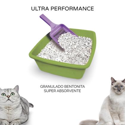 Imagem de Kit 2 Areia higienica para gatos bentonita granulado lavanda e carvão ativado super absorvente 4kg
