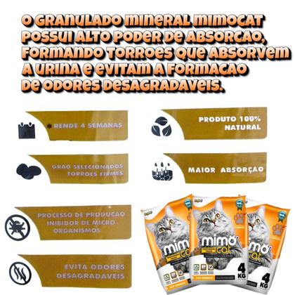 Imagem de Kit 2 Areia Higienica Para Gatos Mimo Cat Talco Total 8kg