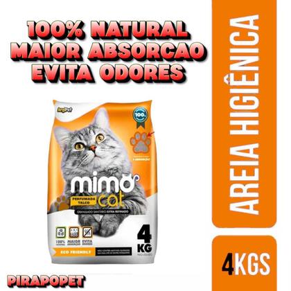 Imagem de Kit 2 Areia Higienica Para Gatos Mimo Cat Talco Total 8kg