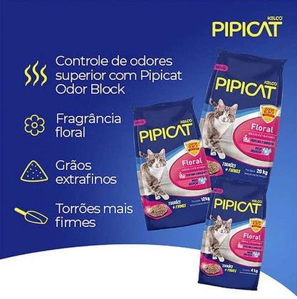 Imagem de Kit 2 Areias Sanitárias P/ Gatos Kelco Pipicat Floral 12kg