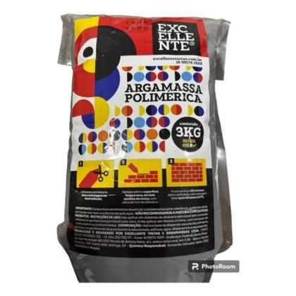 Imagem de Kit 2 Argamassa Polimérica Cola Bloco 3Kg Excellente Mais Resistente Fácil Aplicação