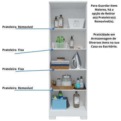 Imagem de Kit 2 Armário Multiúso 2 Portas com Chave Lavanderia Cozinha Escritório 100% MDF Faura Móveis