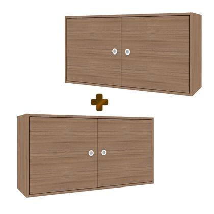 Imagem de Kit 2 Armários Aéreos Para Quarto 2 Portas Montana Sun Art In Móveis
