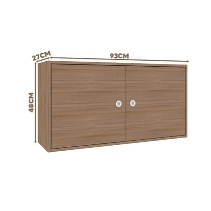 Imagem de Kit 2 Armários Aéreos Para Quarto 2 Portas Montana Sun Art In Móveis