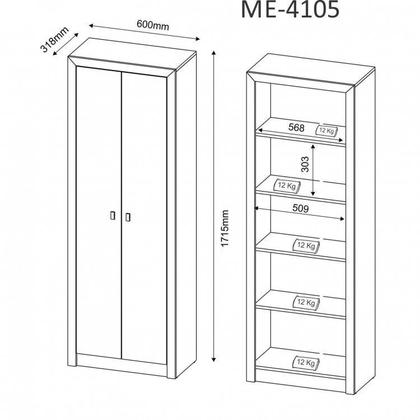 Imagem de Kit 2 Armários para Escritório 2 Portas ME4105 Marrom/Nogal