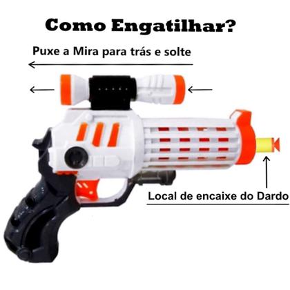 Imagem de Kit 2 Arminha de Brinquedo Lança dardos com pressão + 26 Munições