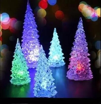 Imagem de Kit 2 Árvore de Natal Acrílico Enfeite de Mesa Luminoso LED