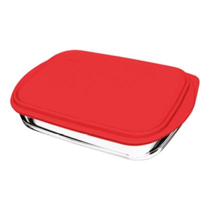 Imagem de Kit 2 Assadeira Retangular 5L C/Tampa Vidro Temperado Nadir