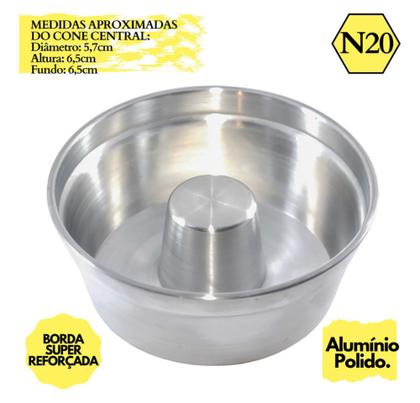 Imagem de Kit 2 Assadeiras N 20 Forma Redonda Bolo Pudim Com Tubo Reforçada