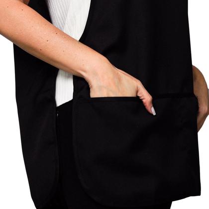 Imagem de Kit 2 Avental Bata Com 2 Bolsos Frente e Costa Oxford LojaLoja Liso Preto