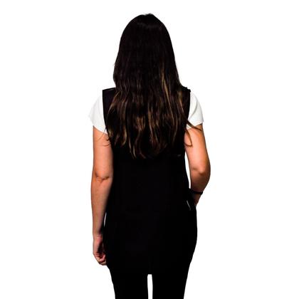 Imagem de Kit 2 Avental Bata Com 2 Bolsos Frente e Costa Oxford LojaLoja Liso Preto