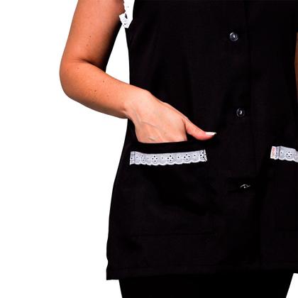 Imagem de Kit 2 Avental Bata Com Renda 2 Bolsos Inteiro Oxford Lojaloja