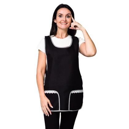 Imagem de Kit 2 Avental Bata Com Renda 2 Bolsos Inteiro Oxford Lojaloja