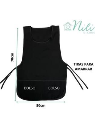 Imagem de Kit 2 Avental Bata Oxford Jaleco Feminino Frente E Verso