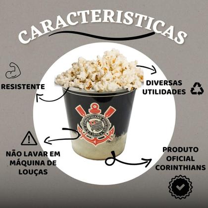 Imagem de Kit 2 Balde Pipoca Grande 2,5L Corinthians Timão Filmes