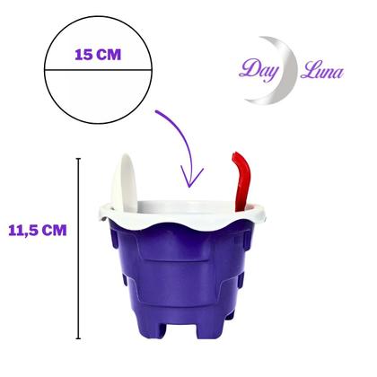 Imagem de Kit 2 Baldinhos De Praia Infantil Castelinho de Areia Praia Verão Completo