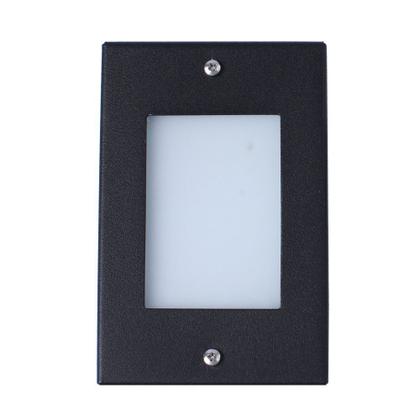 Imagem de Kit 2 Balizador de Embutir Escada Parede Preto 4x2 Alumínio + Lâmpada Led G9 5w Branco Quente