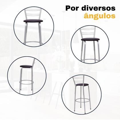 Imagem de Kit 2 Banco Banquetas Alta Bar Balcão Cozinha Gourmet Bistrô Bancada Area Lazer Reforçada Itagold