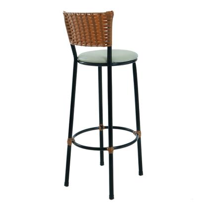 Imagem de Kit 2 Bancos Banquetas Para Bistrô Sofisticadas Com Encosto E Assento Napa Com Estofado