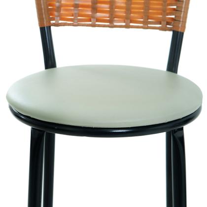 Imagem de Kit 2 Bancos Banquetas Para Bistrô Sofisticadas Com Encosto E Assento Napa Com Estofado