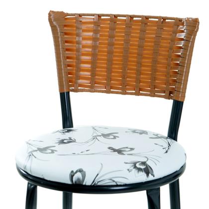 Imagem de Kit 2 Bancos Banquetas Para Bistrô Sofisticadas Com Encosto E Assento Napa Com Estofado