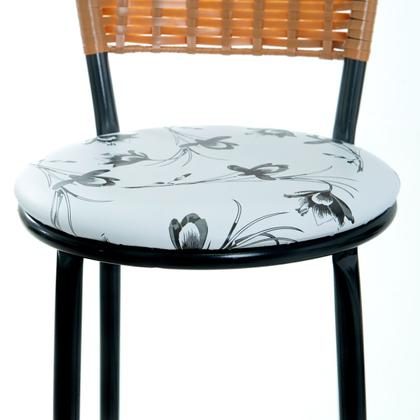 Imagem de Kit 2 Bancos Banquetas Para Bistrô Sofisticadas Com Encosto E Assento Napa Com Estofado