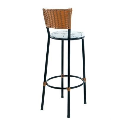 Imagem de Kit 2 Bancos Banquetas Para Bistrô Sofisticadas Com Encosto E Assento Napa Com Estofado