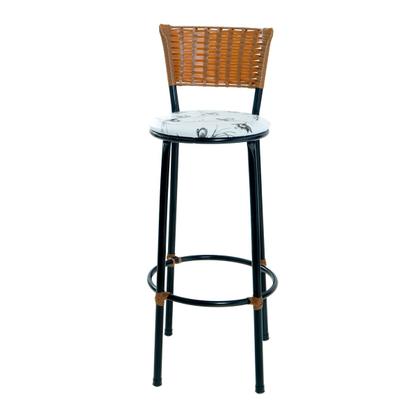 Imagem de Kit 2 Bancos Banquetas Para Bistrô Sofisticadas Com Encosto E Assento Napa Com Estofado