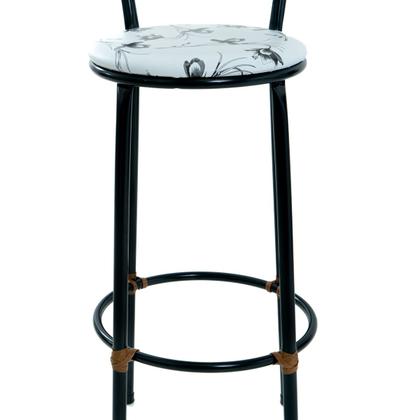 Imagem de Kit 2 Bancos Banquetas Para Bistrô Sofisticadas Com Encosto E Assento Napa Com Estofado